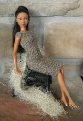 Sand Hourglass Dress seated